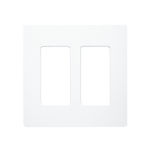 Lutron Claro Screwless Wallplate 2-Gang, CW-2-WH